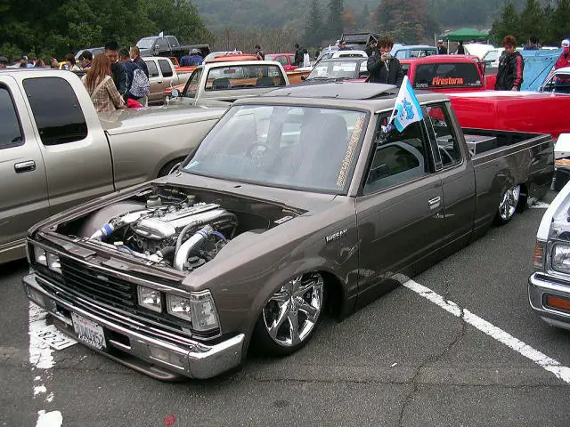 nissan mini truck. swapped, and bagged Nissan