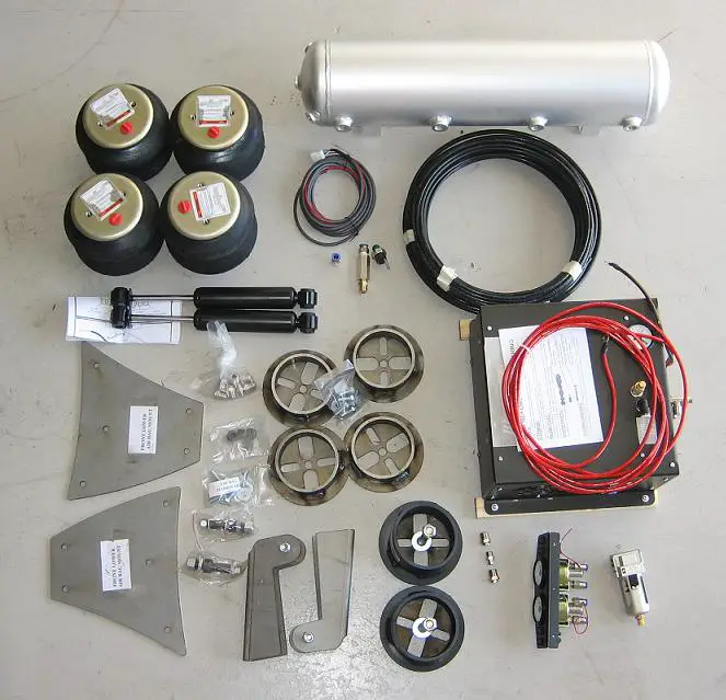 airridekit Your typical FBSS air ride kit using 4 bags and no air struts.