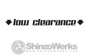 Version two of a low ground clearance sticker