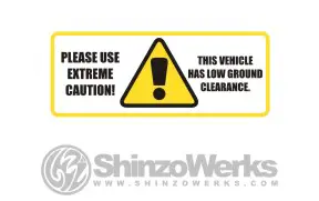 Version one of a low ground clearance sticker