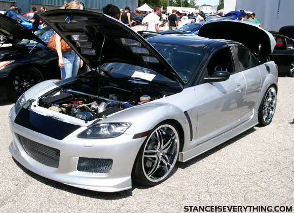 This turbo RX 8 had a Street Fighter 4 tournament playing out of the back of it later in the day