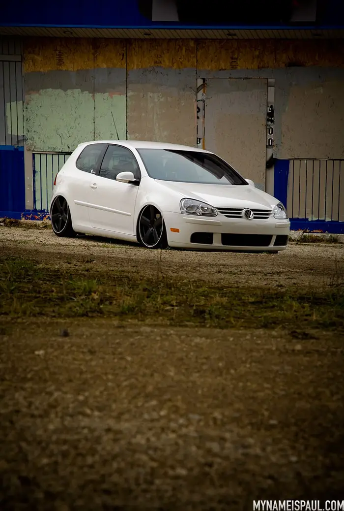 Bagged GTI with the wheels installed