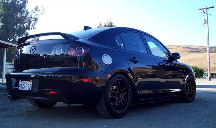 mazda3-1 Black sedan on work emotions, I love these wheels but they are everywhere