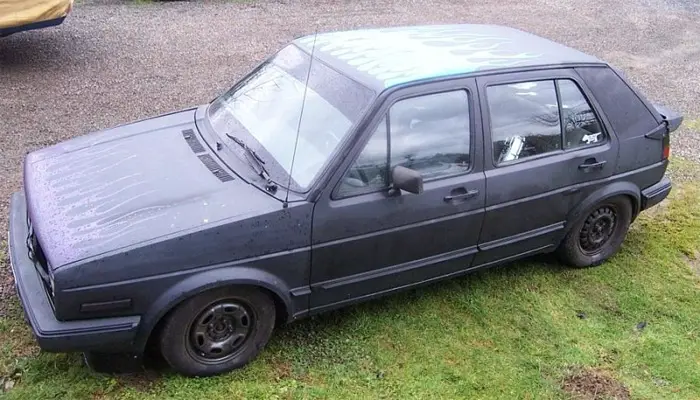 vorschestock Unsuspecting flat black mk2 with black flames