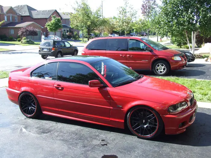 Red and black e46 from the Bimmersport crew