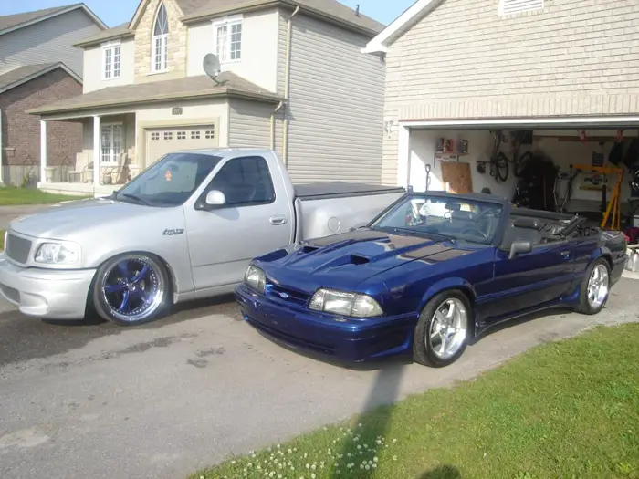 50 Probably not a coinicidence the wheels match the 5.0
