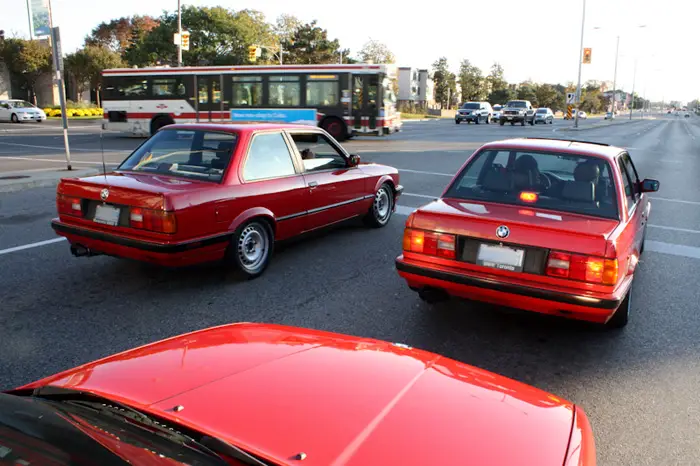The craziest thing is that all of these cars are different types of red