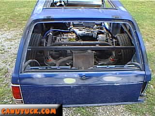 canutuck4 Fiero rear clip, wedged between a slightly widened Blazer rear