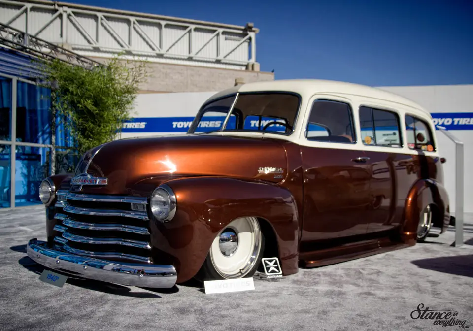 Spotted this beautiful example at SEMA in 2014. Love the Rootbeer paint job